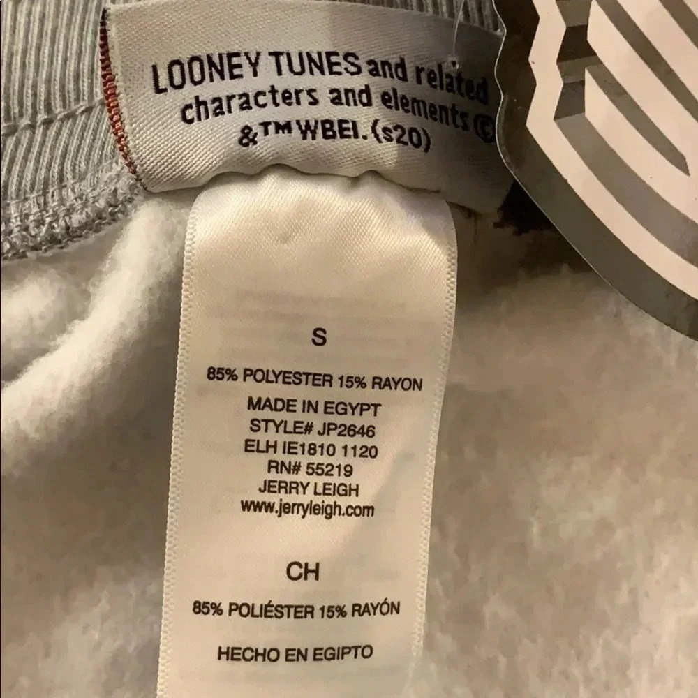 Looney Tunes Jogger Pants Gray Small New - Picture 6 of 9